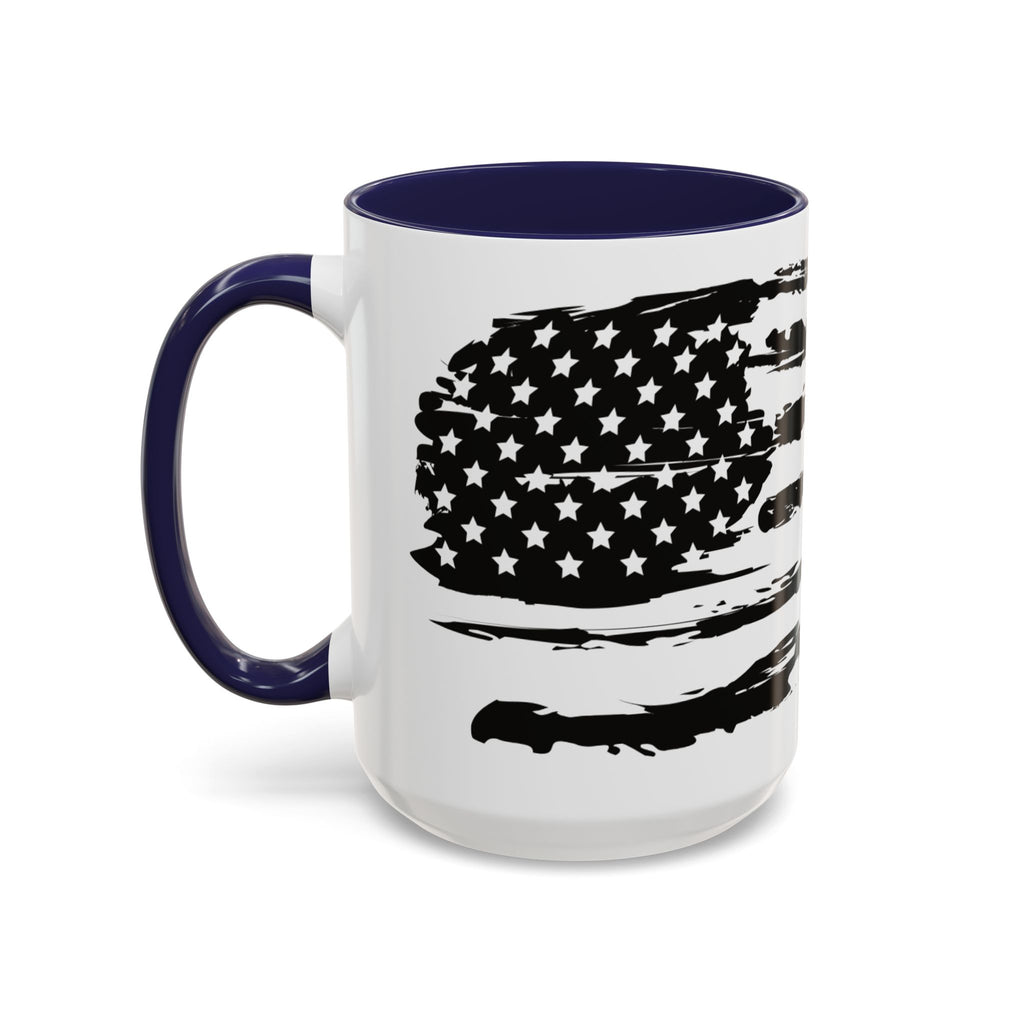 Americana Accent Mug - Black Handle Coffee Cup | 4th of July Gift | Kitchen Decor