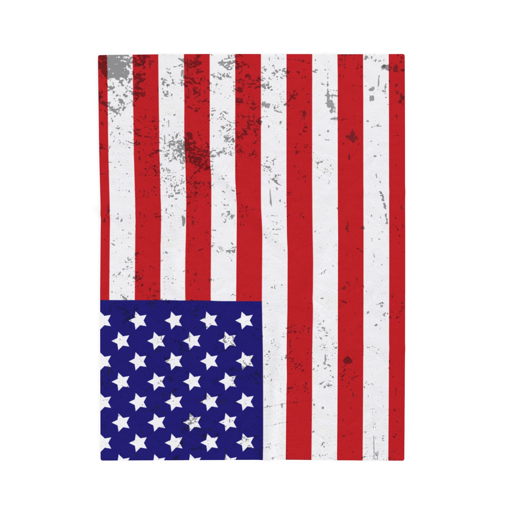Patriotic Plush Blanket - Soft Velveteen American Pride Throw for Home Decor