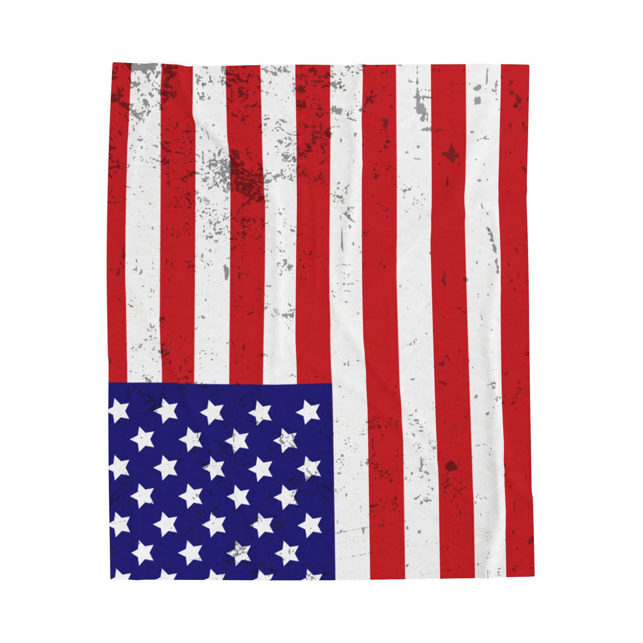 Patriotic Plush Blanket - Soft Velveteen American Pride Throw for Home Decor