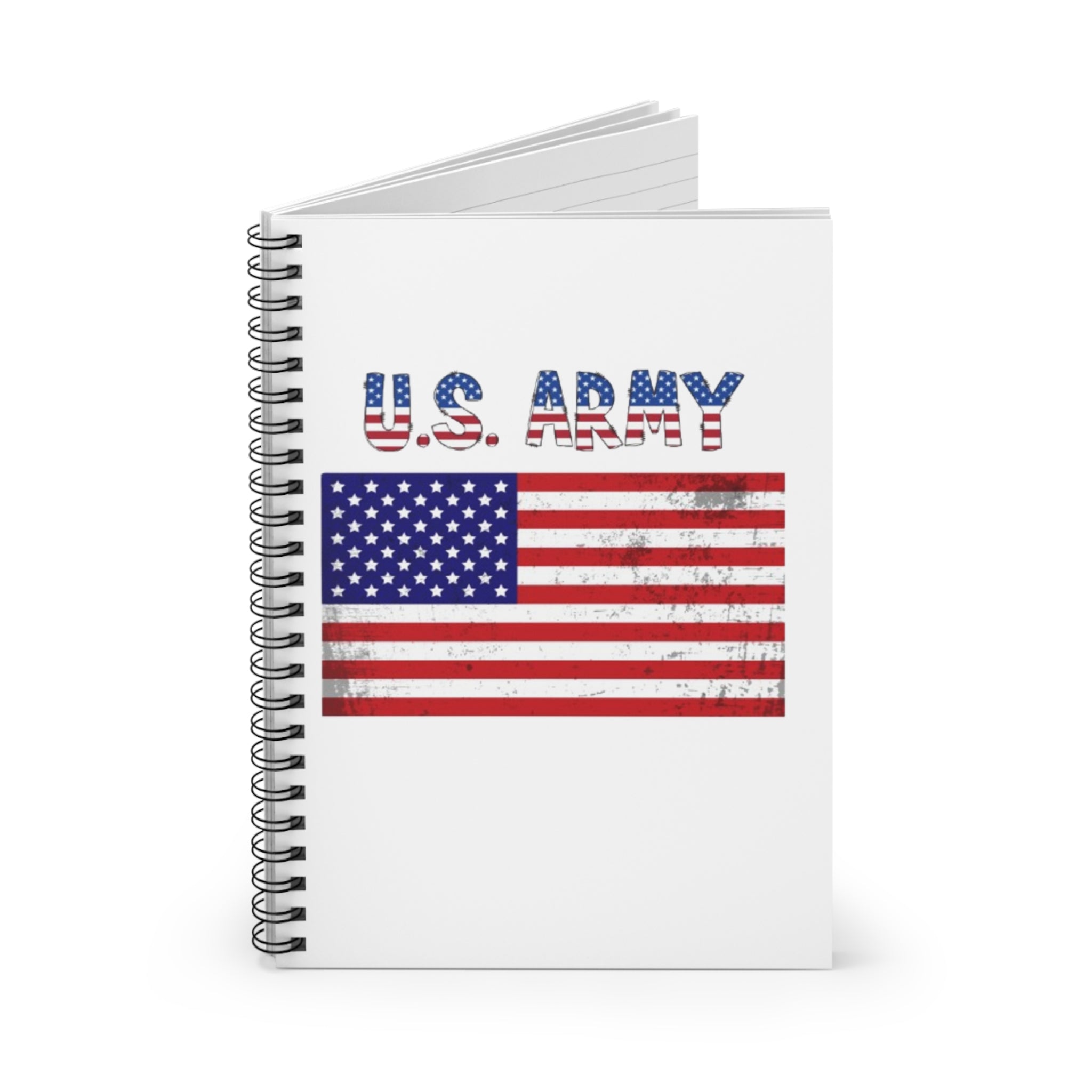 U.S. Army Pride Spiral Notebook, Military Journal, Veteran Gift, Patriotic Stationery, Note-taking, Army Decor