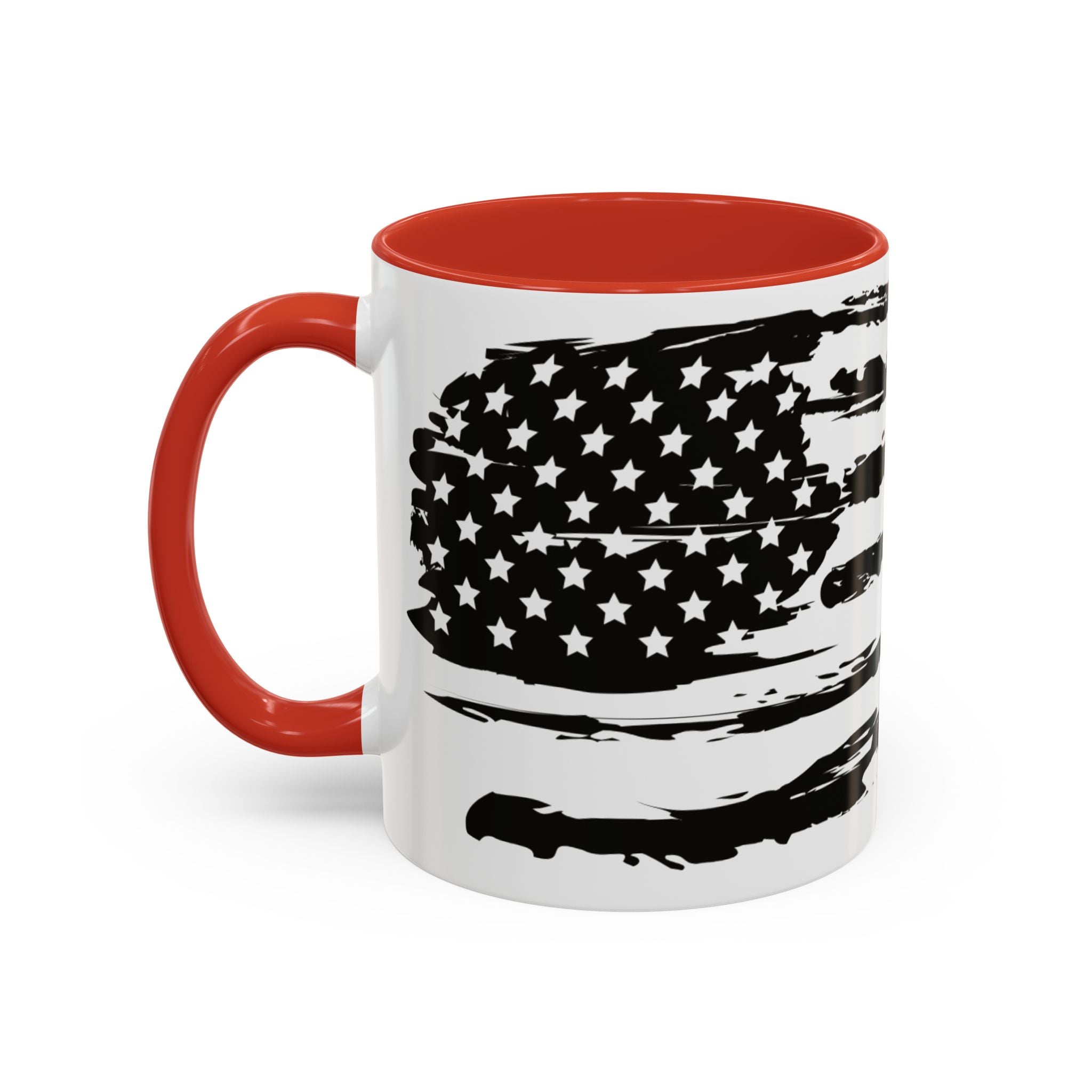 Americana Accent Mug - Black Handle Coffee Cup | 4th of July Gift | Kitchen Decor