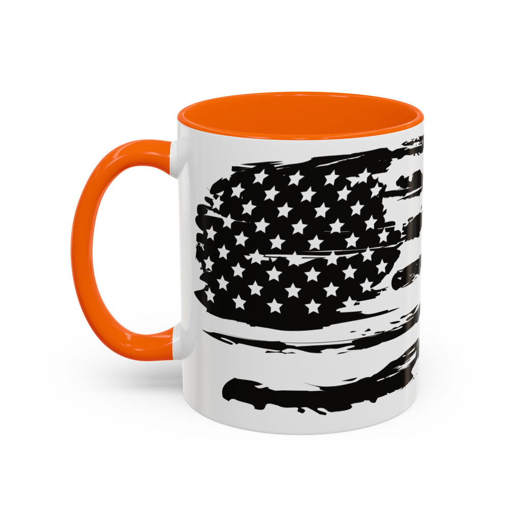 Americana Accent Mug - Black Handle Coffee Cup | 4th of July Gift | Kitchen Decor
