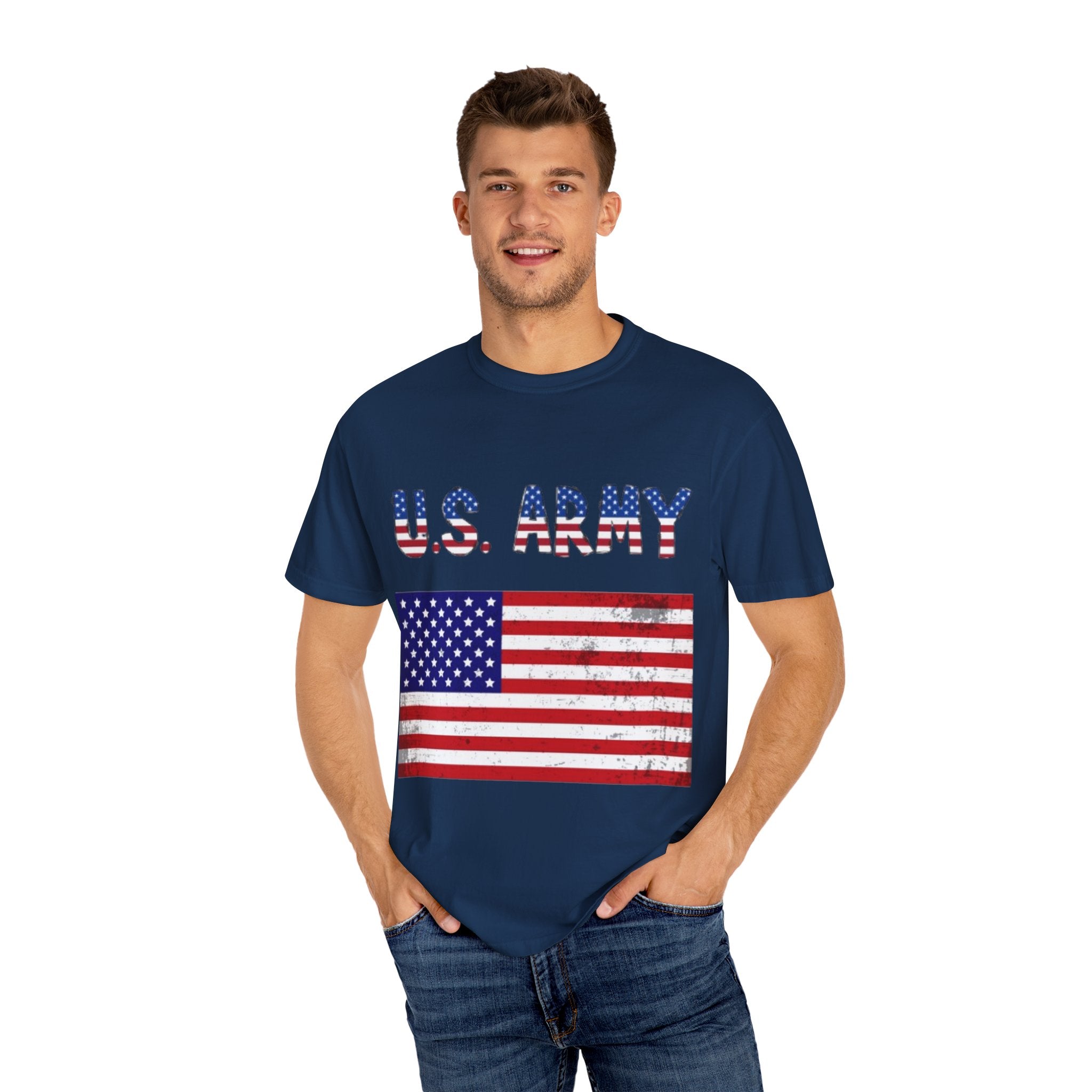 Patriotic U.S. Army T-Shirt for Veterans, Casual Wear, Memorial Day, Independence Day, Gift for Military Families