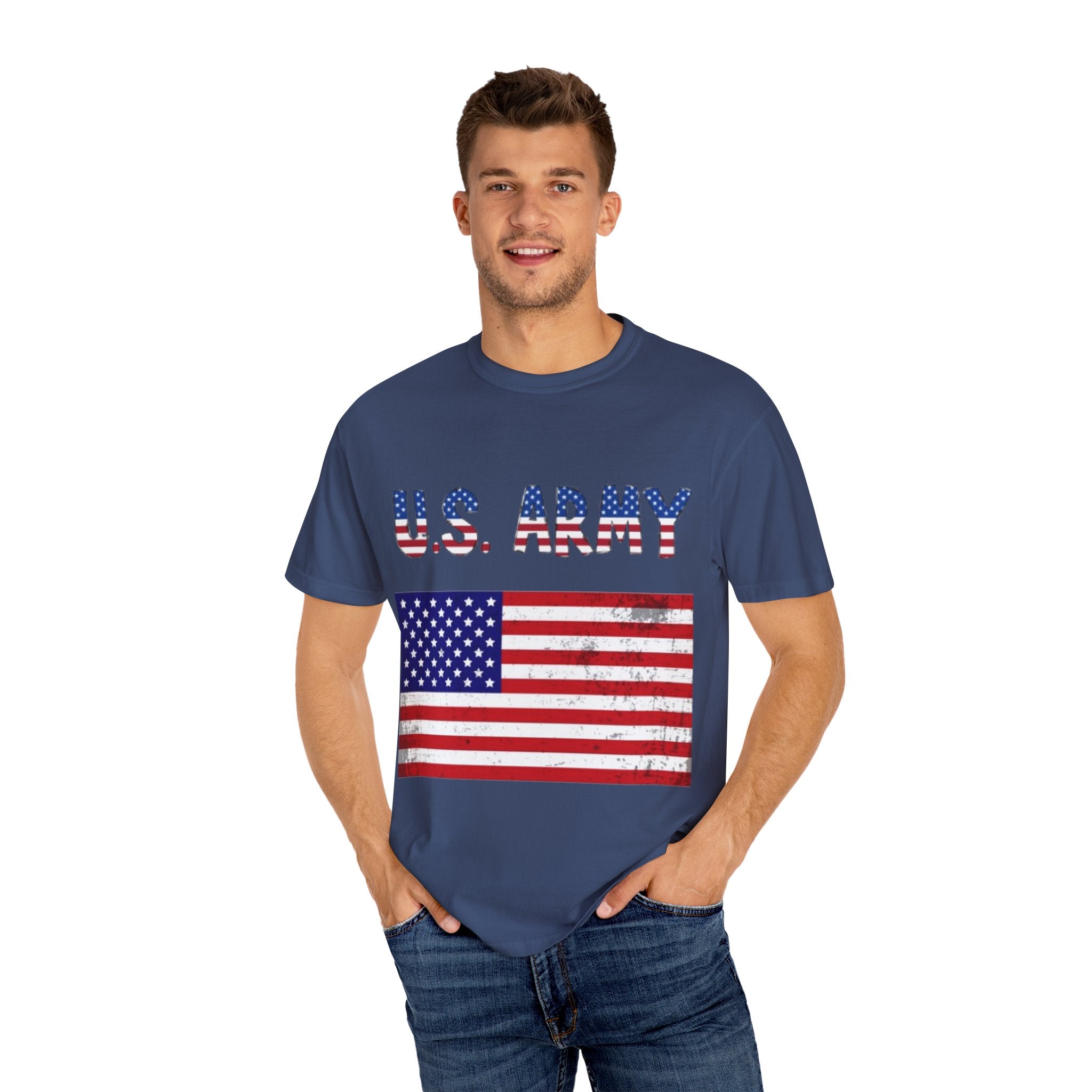 Patriotic U.S. Army T-Shirt for Veterans, Casual Wear, Memorial Day, Independence Day, Gift for Military Families