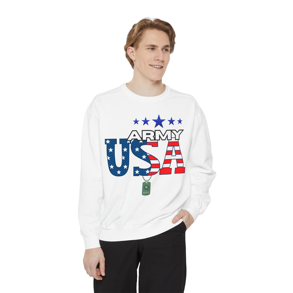 Patriotic USA Army Sweatshirt - 4th of July Military Appreciation Gift