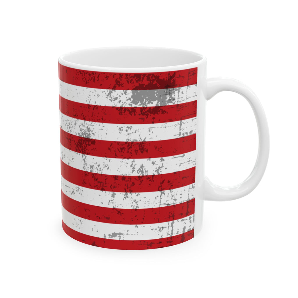 Vintage Americana Ceramic Mug - USA Flag Coffee Cup | Independence & Veterans Day Gift