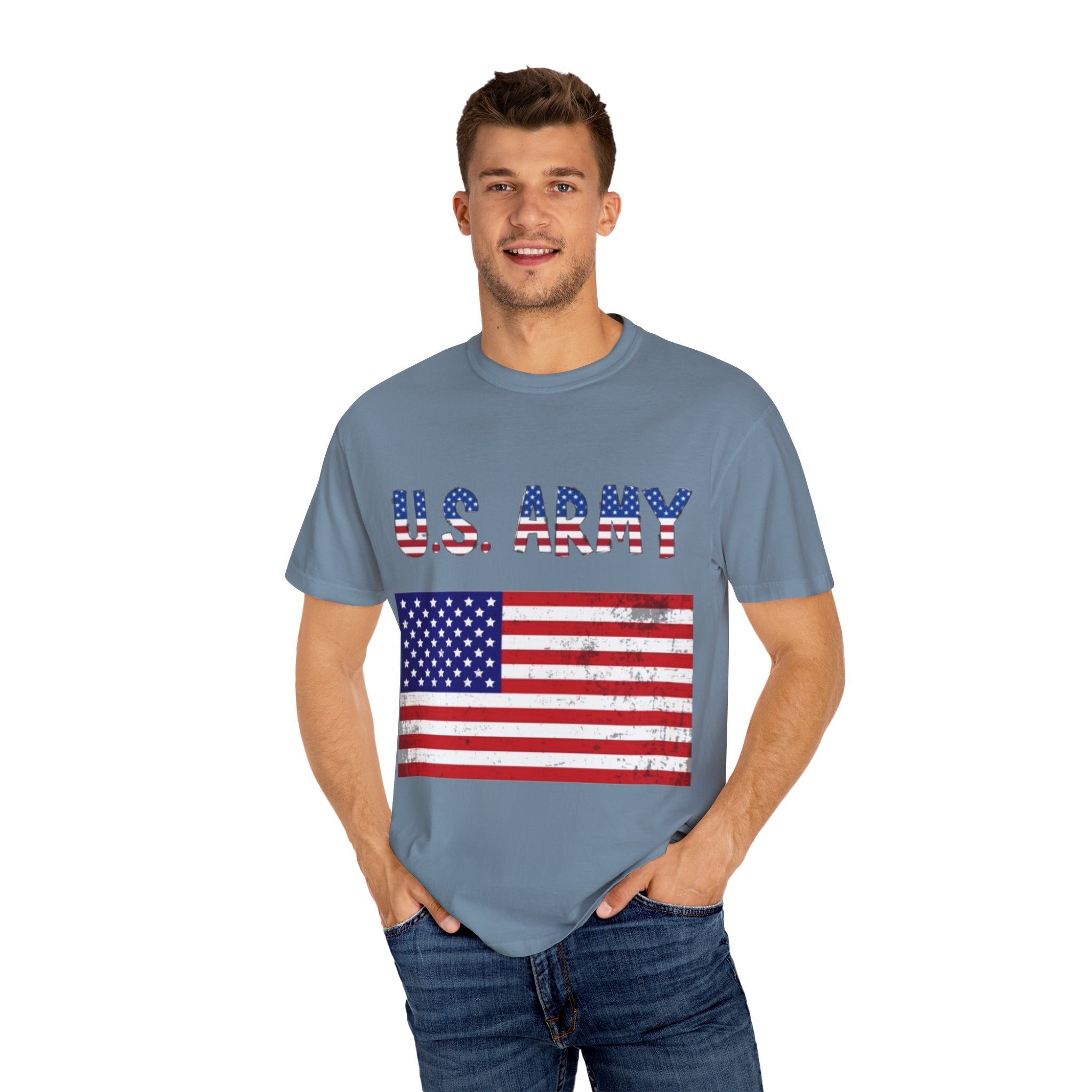 Patriotic U.S. Army T-Shirt for Veterans, Casual Wear, Memorial Day, Independence Day, Gift for Military Families
