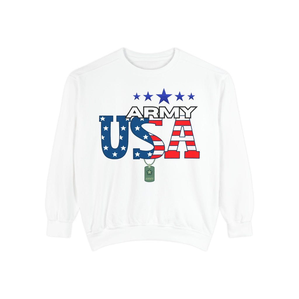 Patriotic USA Army Sweatshirt - 4th of July Military Appreciation Gift