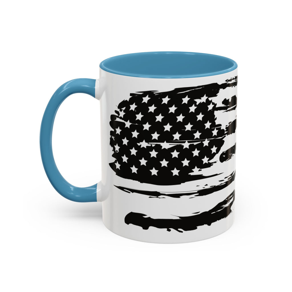 Americana Accent Mug - Black Handle Coffee Cup | 4th of July Gift | Kitchen Decor