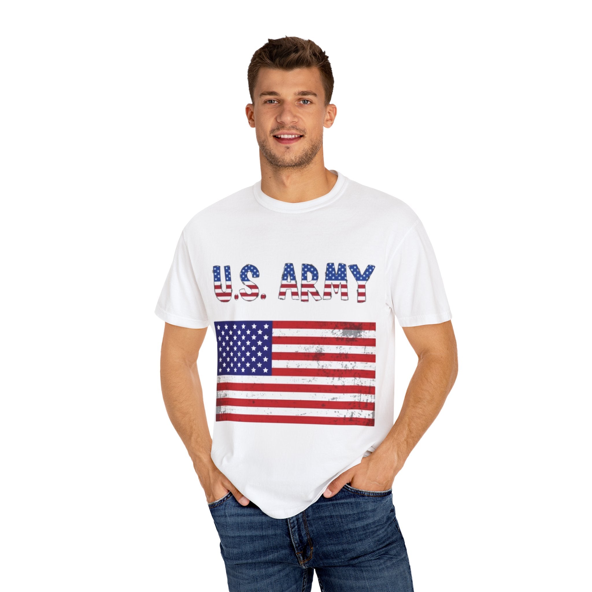 Patriotic U.S. Army T-Shirt for Veterans, Casual Wear, Memorial Day, Independence Day, Gift for Military Families
