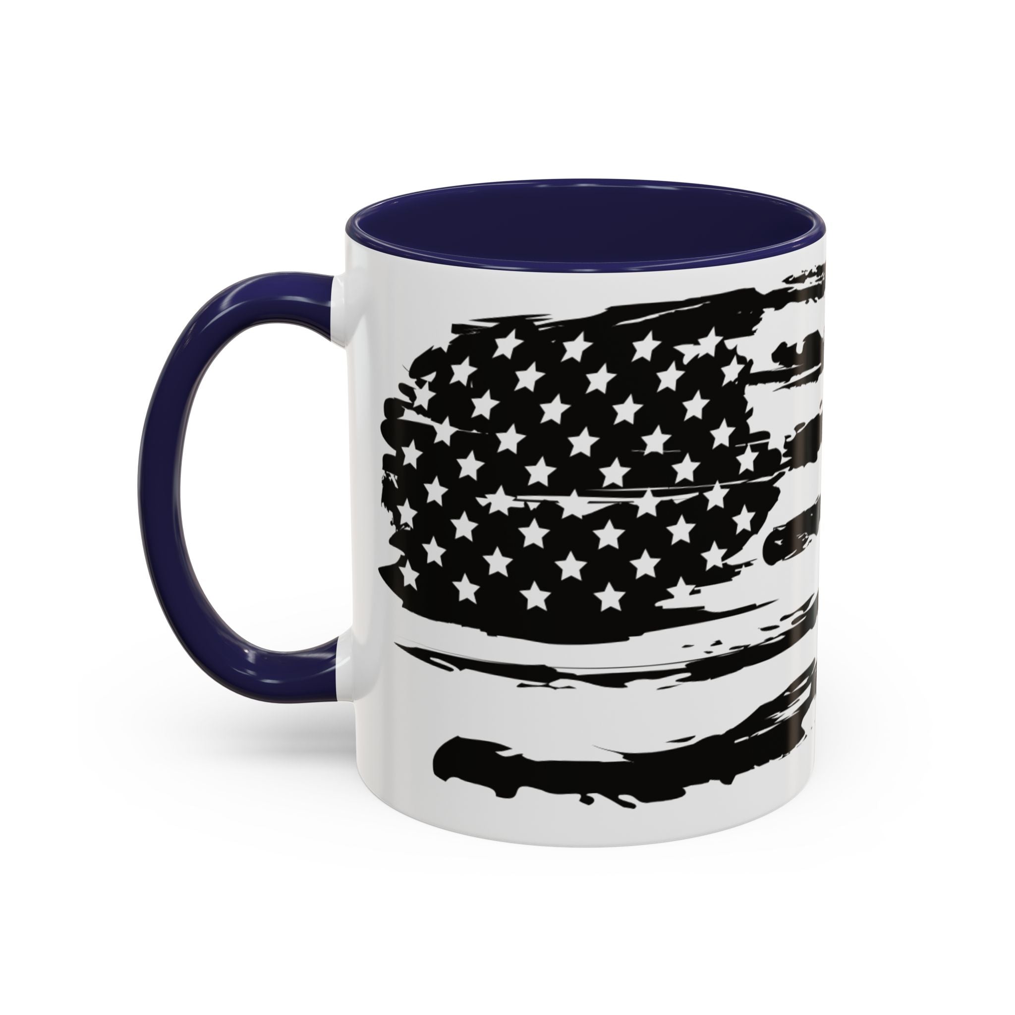 Americana Accent Mug - Black Handle Coffee Cup | 4th of July Gift | Kitchen Decor
