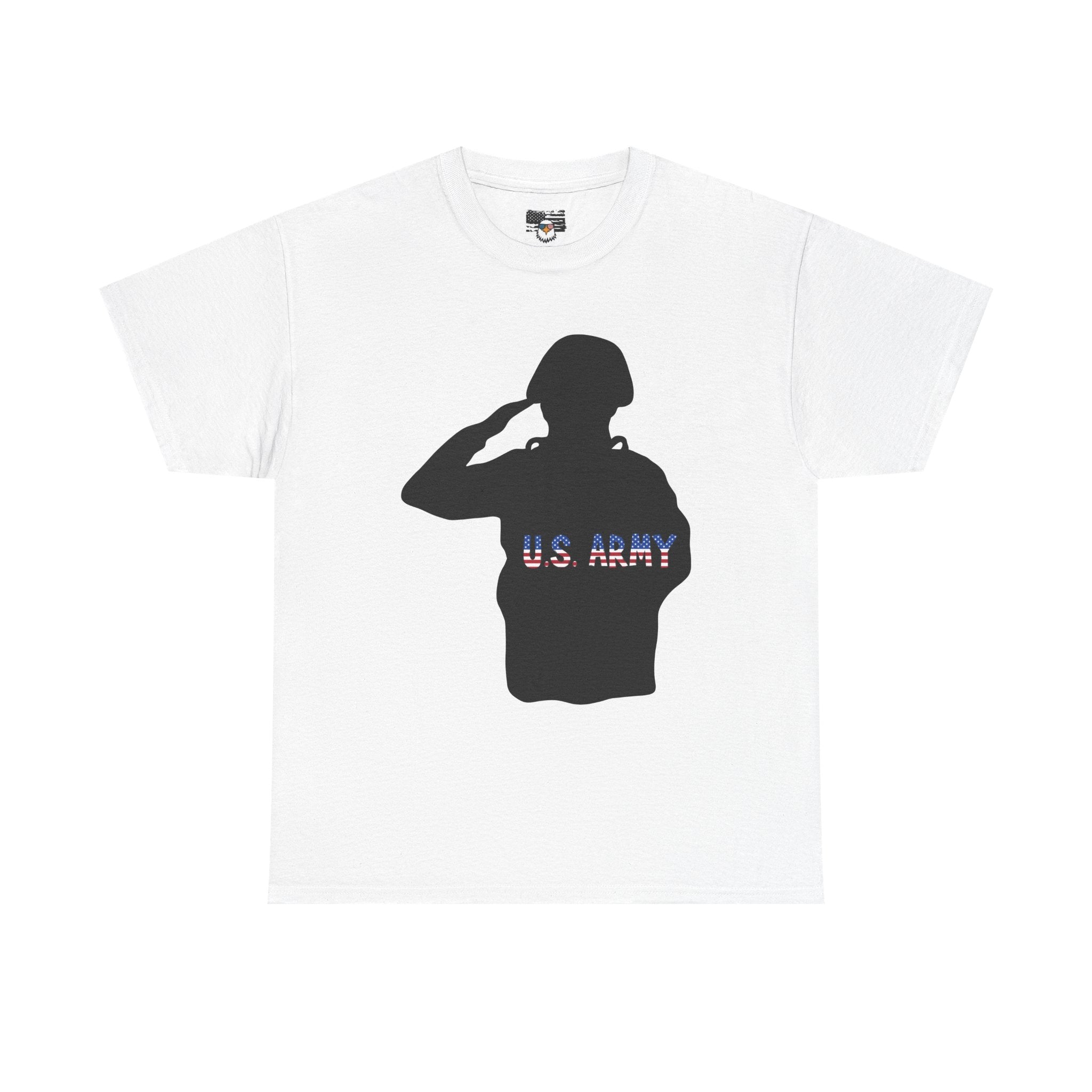 Army Salute Tribute Tee - Heavy Cotton Shirt Honoring Military Heroes | Veteran's Gift