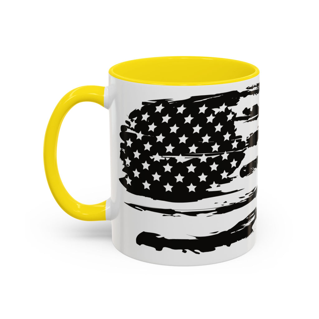 Americana Accent Mug - Black Handle Coffee Cup | 4th of July Gift | Kitchen Decor