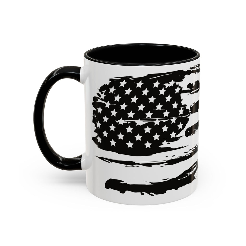 Americana Accent Mug - Black Handle Coffee Cup | 4th of July Gift | Kitchen Decor