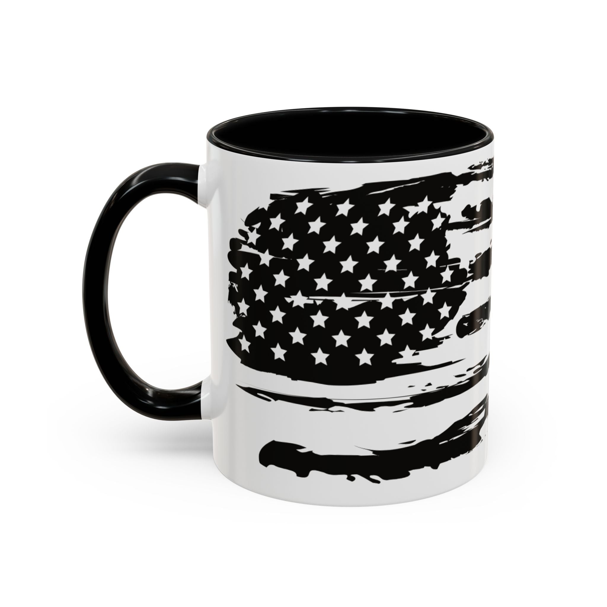 Americana Accent Mug - Black Handle Coffee Cup | 4th of July Gift | Kitchen Decor